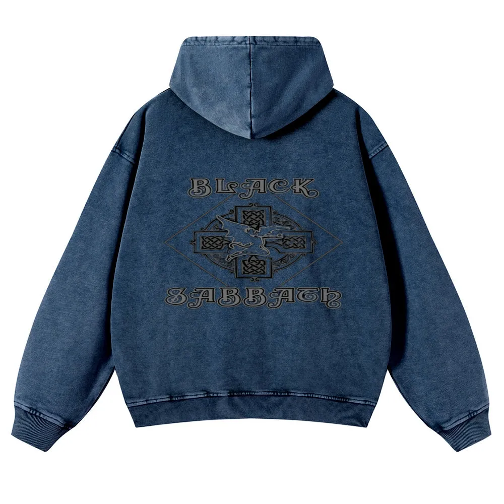 Mens Vintage Black Sabbath Rock Band Hoodies