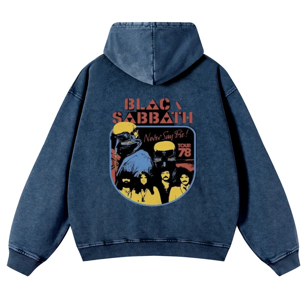 Mens Vintage  Black Sabbath Rock Band Hoodies