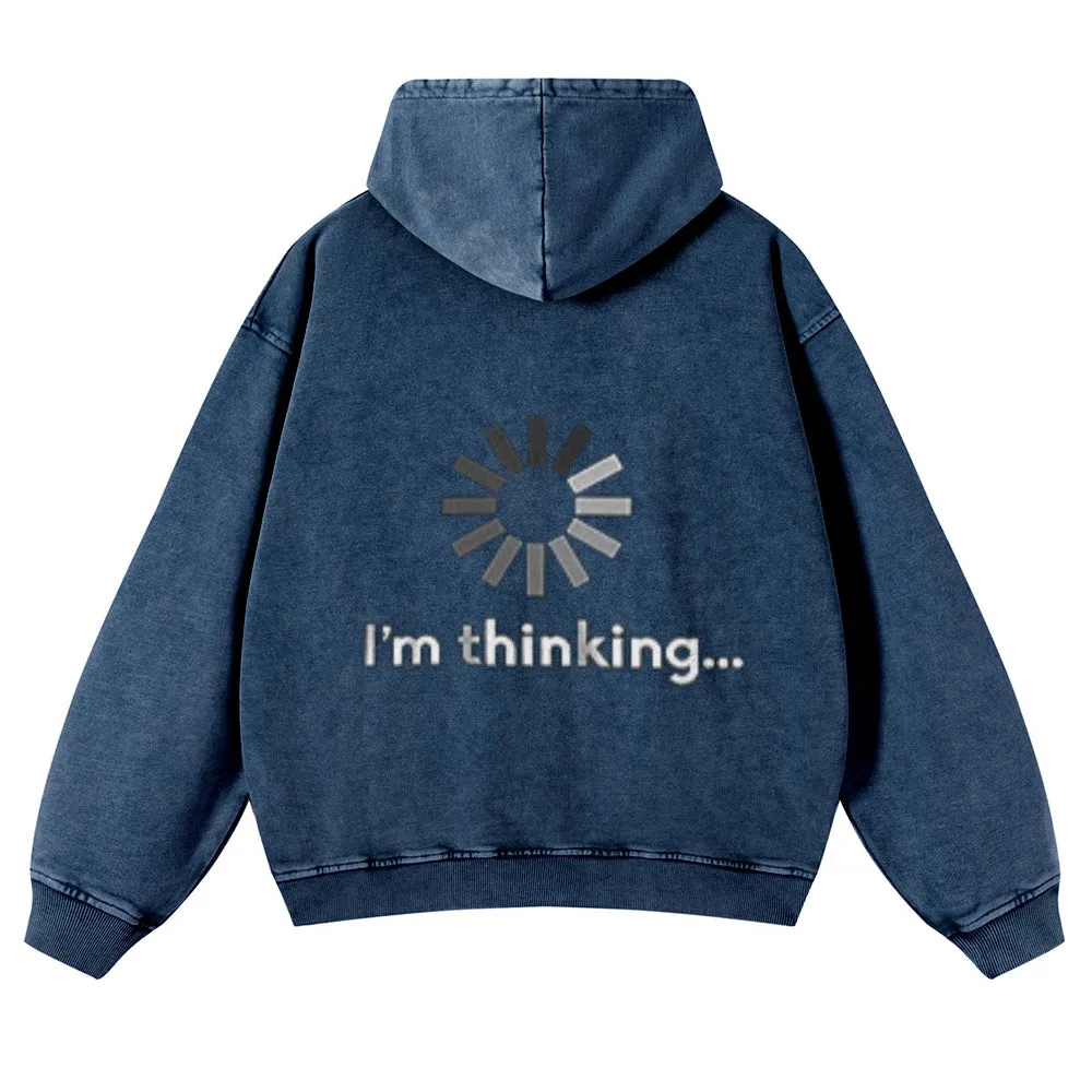 Mens Vintage I'm Thinking Hoodies