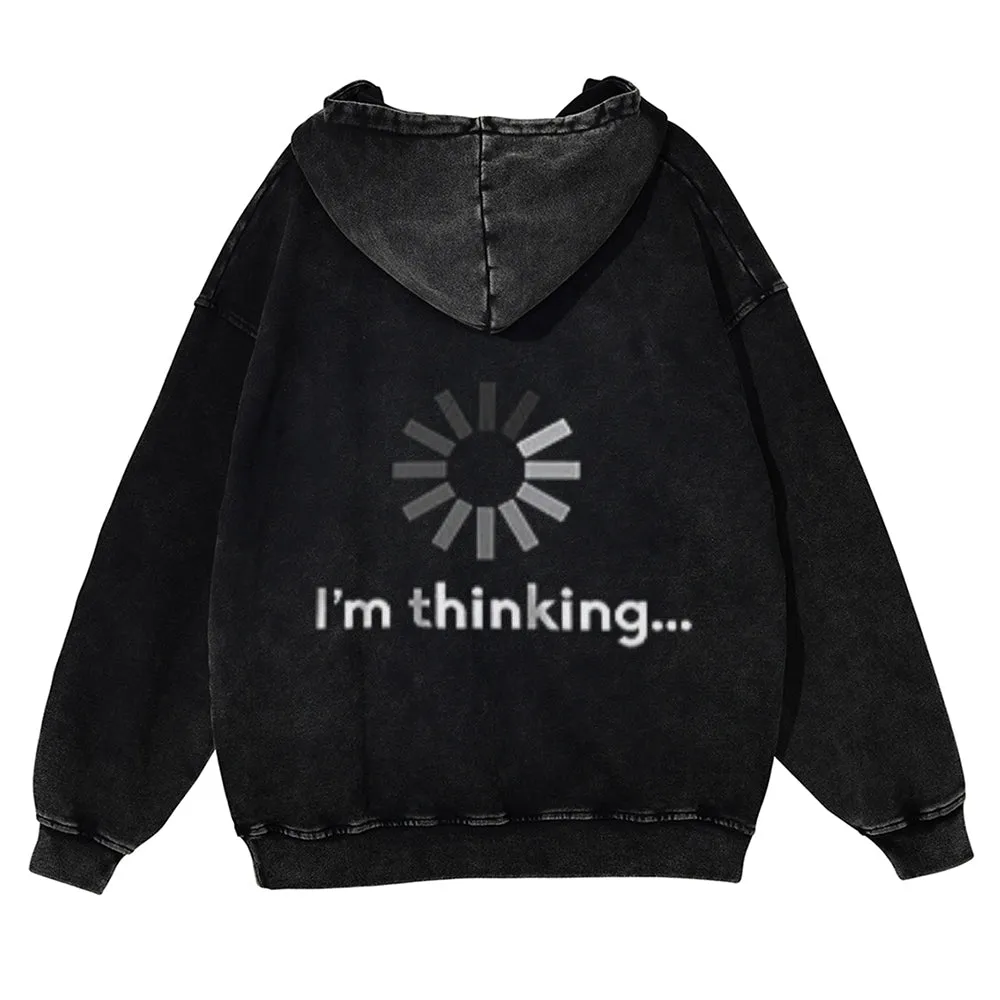 Mens Vintage I'm Thinking Hoodies