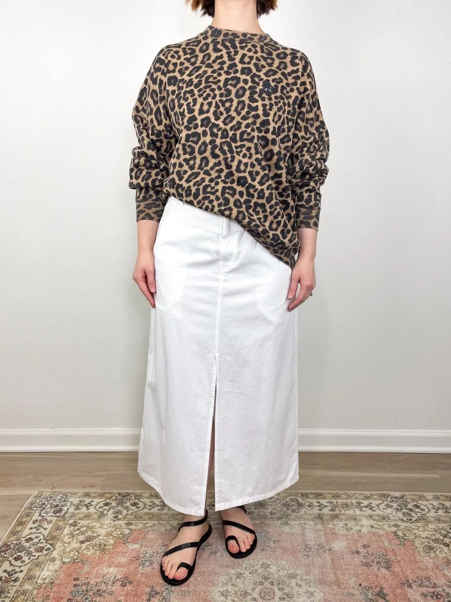 Miles Sweatshirt in Black & Brown Leopard