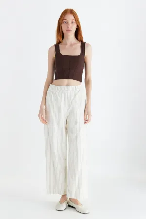 Millie Structured Crop Tank Top - Brown