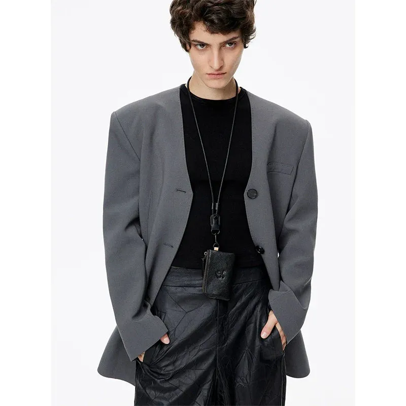 Minimalist Gray Blazer