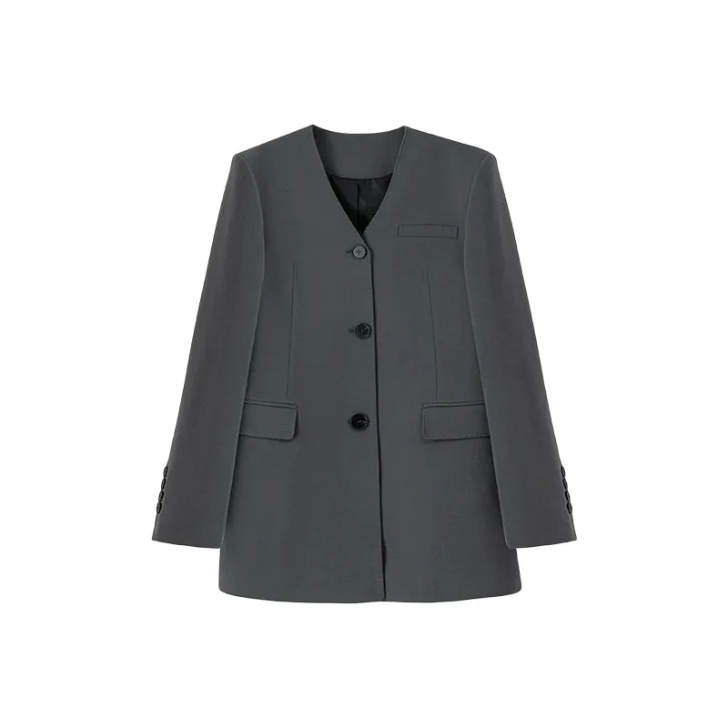 Minimalist Gray Blazer