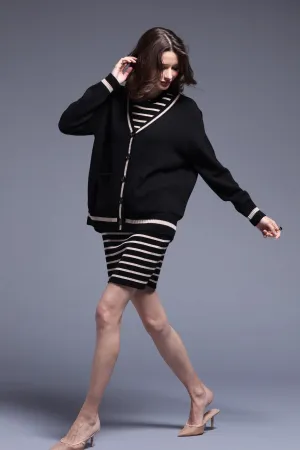 Minnie Rose Oversized Cardi w Tipping