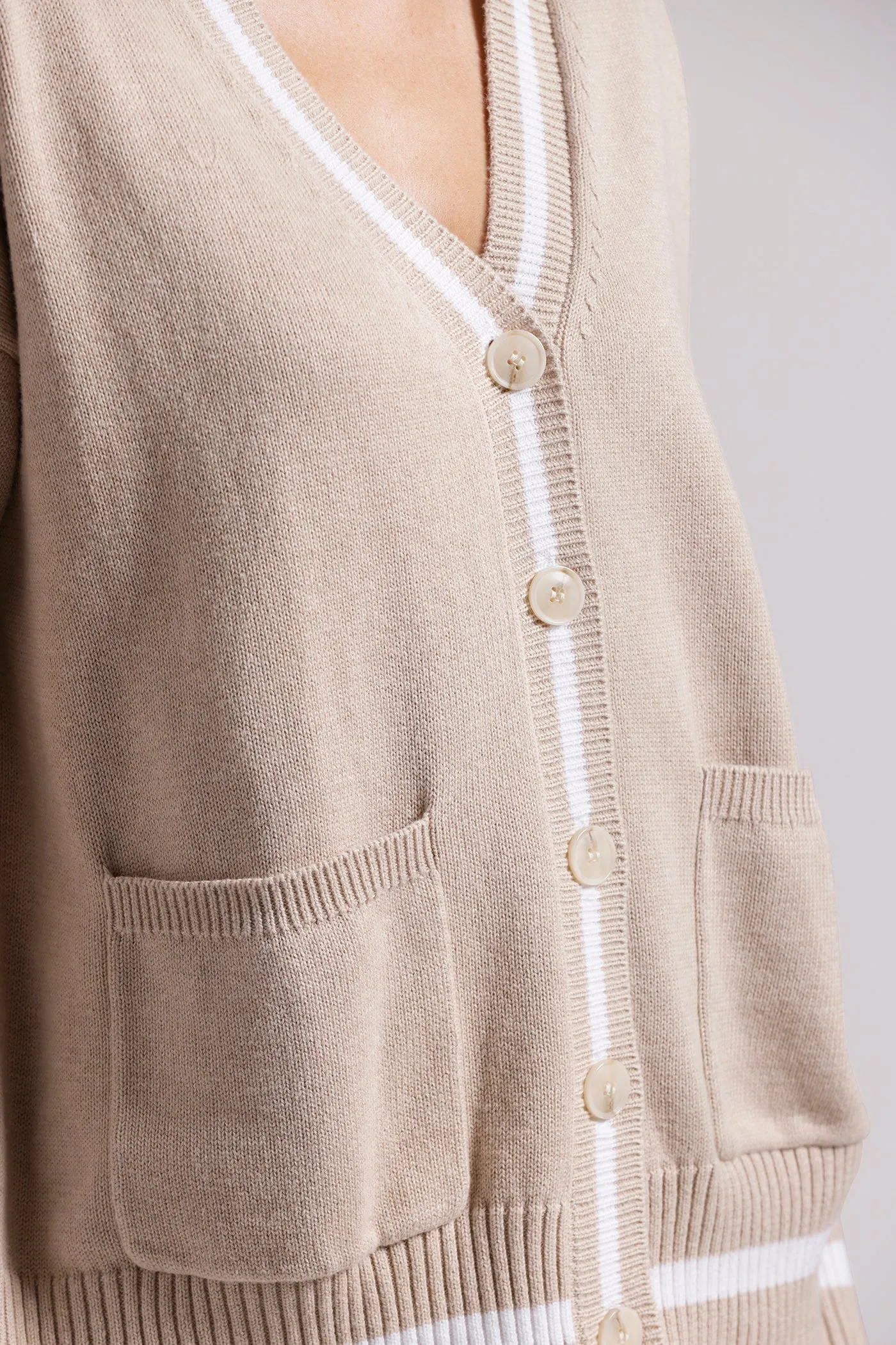 Minnie Rose Oversized Cardi w Tipping
