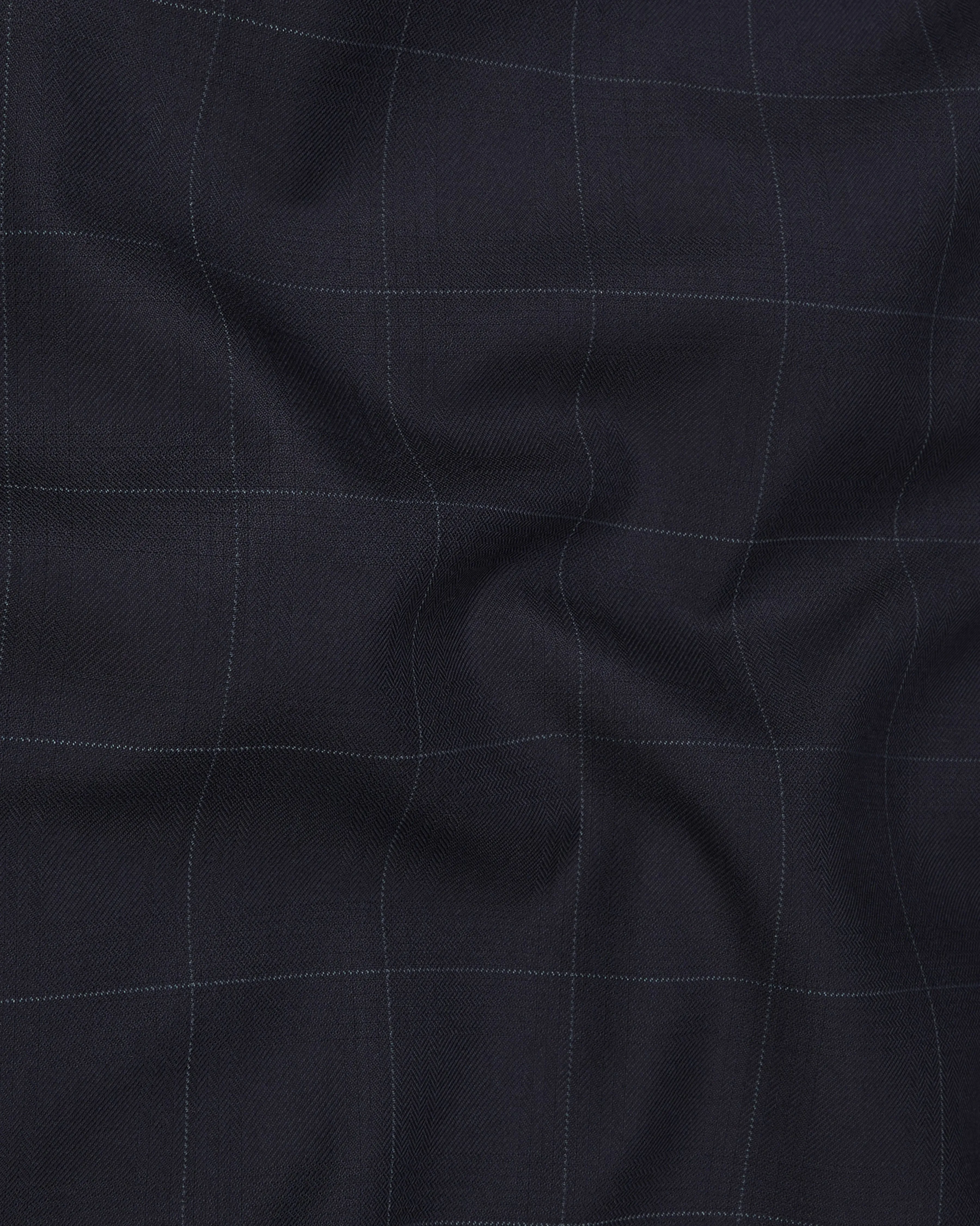 Mirage Blue Windowpane Bandhgala Blazer