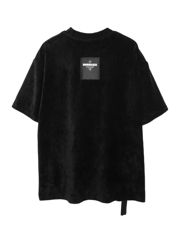 Mod Wave Movement Soft Neck T-Shirt- Black