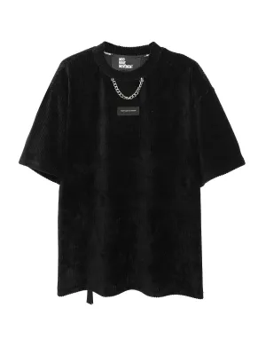 Mod Wave Movement Soft Neck T-Shirt- Black