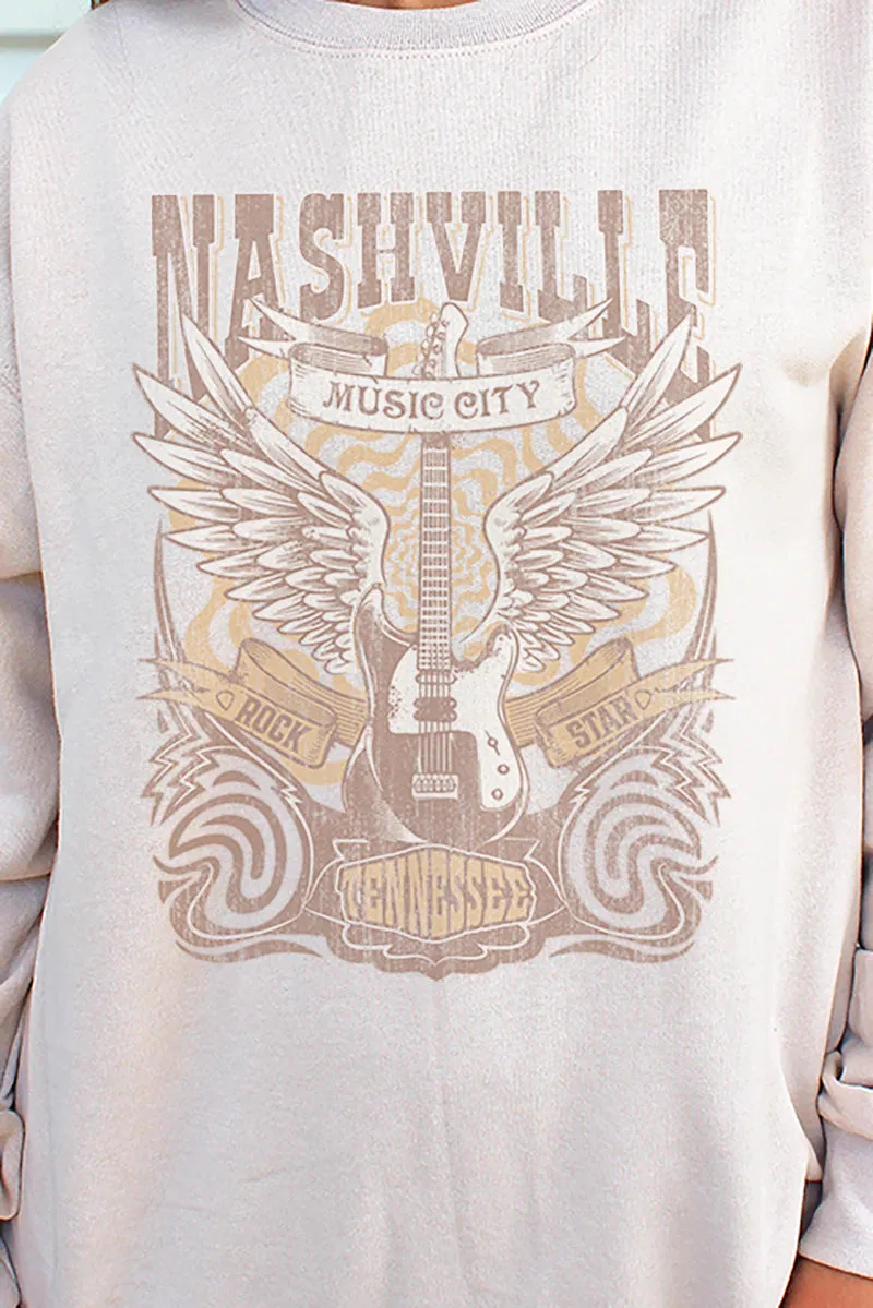 Nashville Retro Poster Unisex NuBlend Crew Sweatshirt