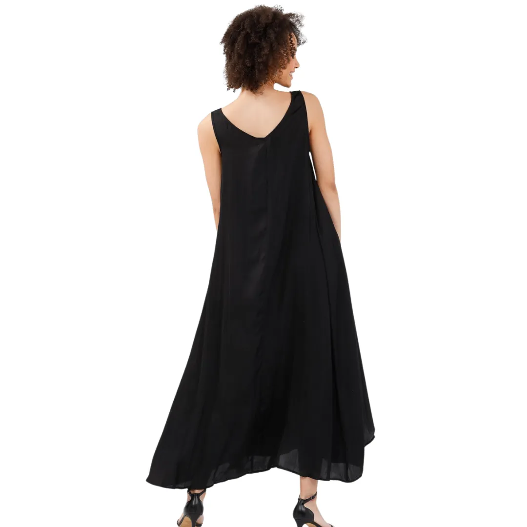 Navigation Dress - Black Silky