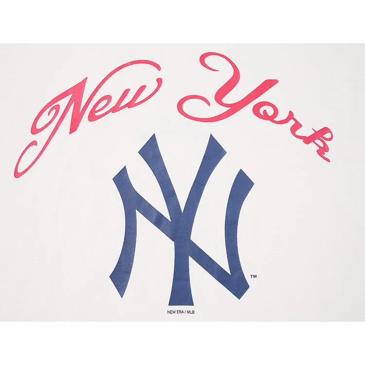New York Yankees MLB League Mix Oversized Light Cream Short Sleeve T-Shirt