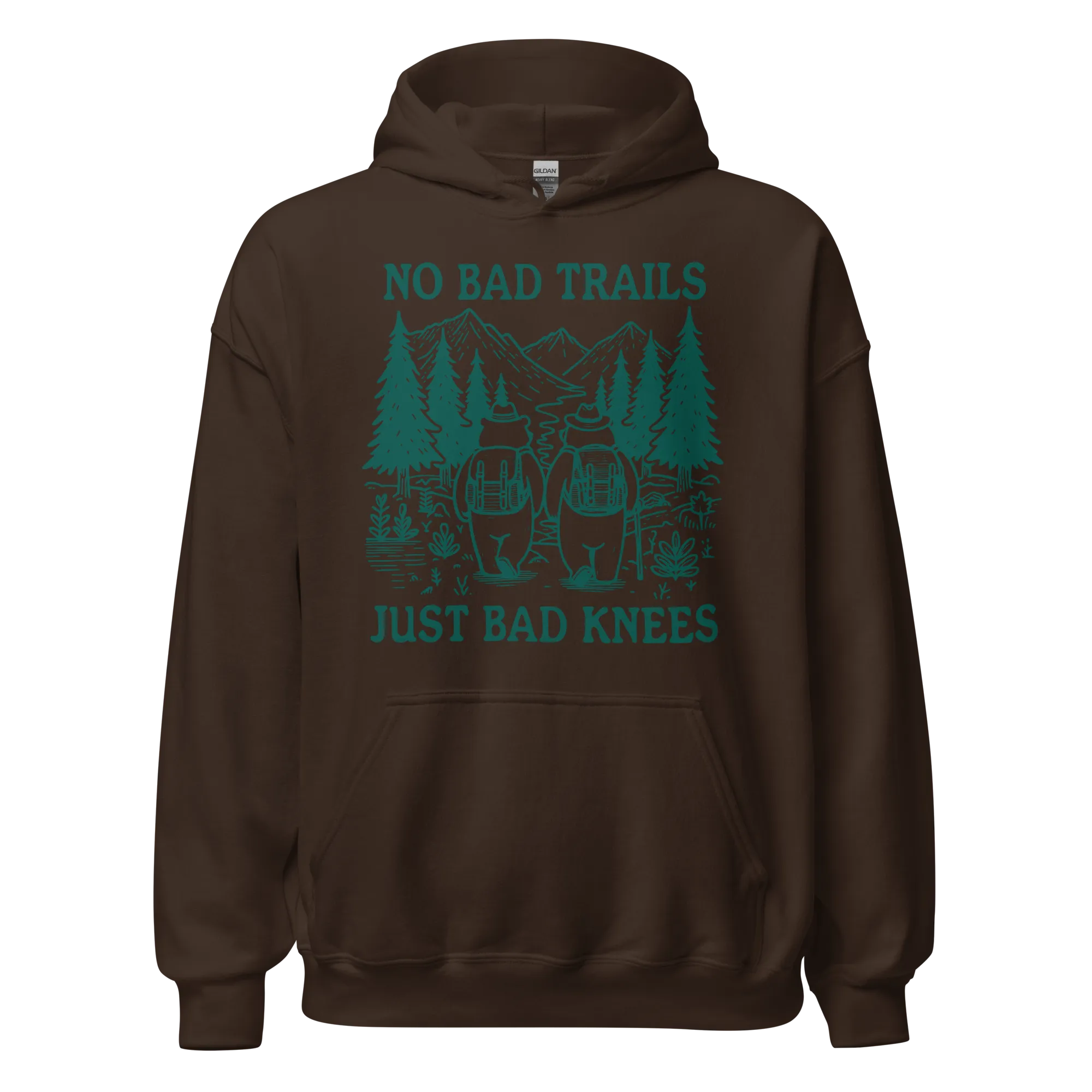 No Bad Trails Just Bad Knees Hiking Hoodie