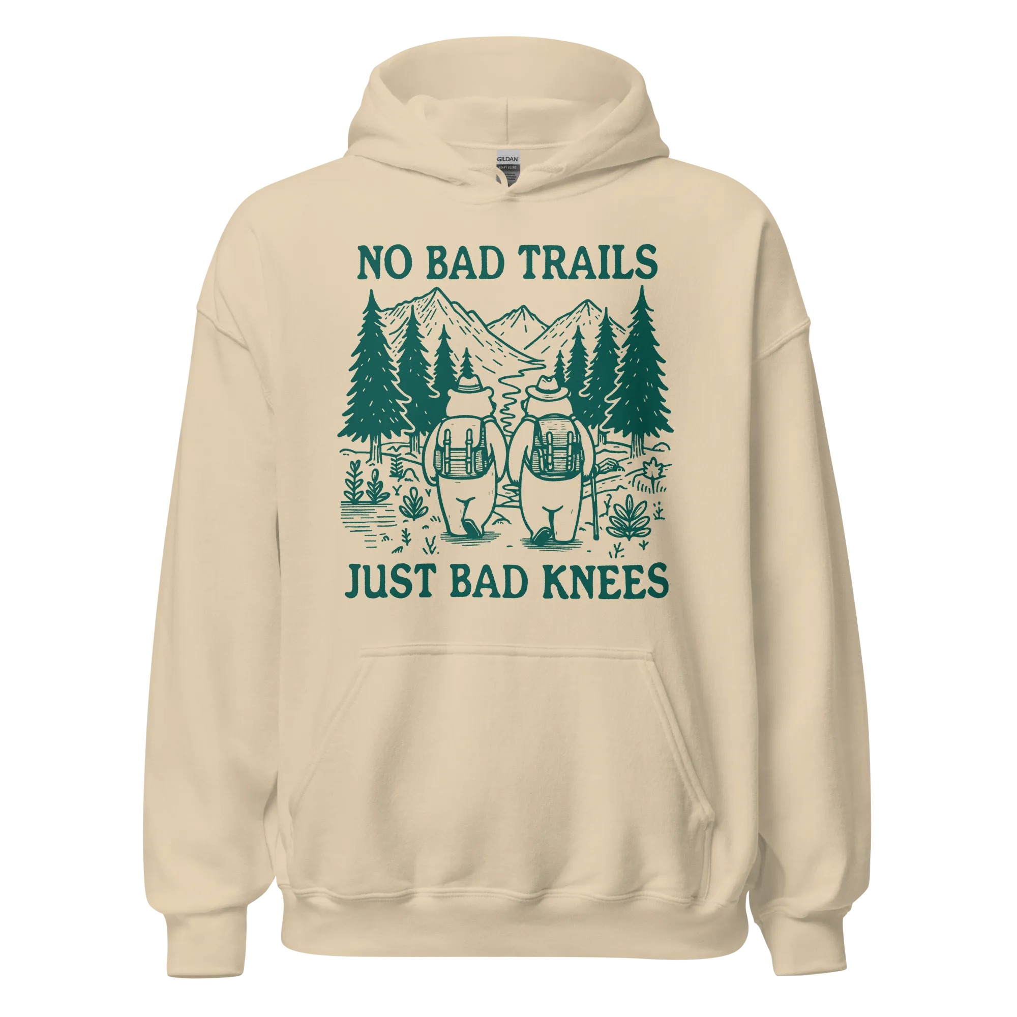 No Bad Trails Just Bad Knees Hiking Hoodie