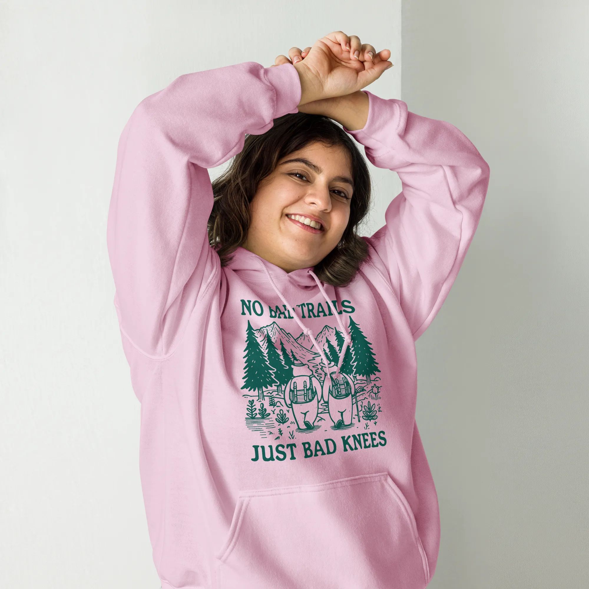 No Bad Trails Just Bad Knees Hiking Hoodie