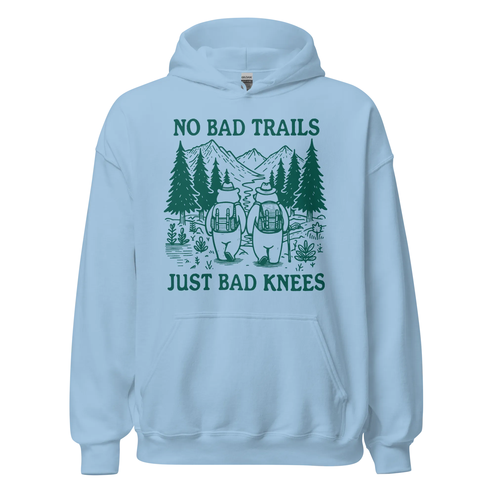 No Bad Trails Just Bad Knees Hiking Hoodie