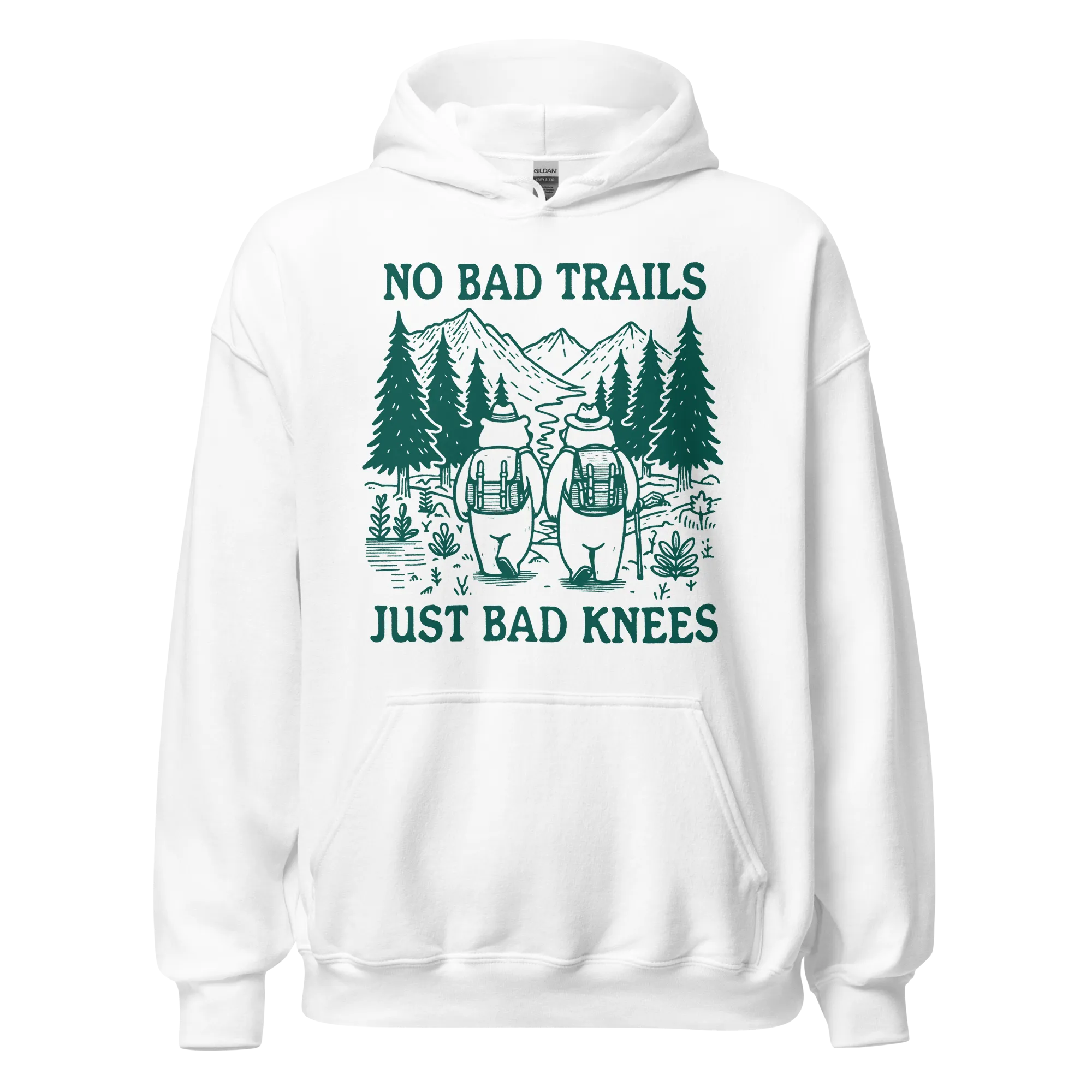 No Bad Trails Just Bad Knees Hiking Hoodie