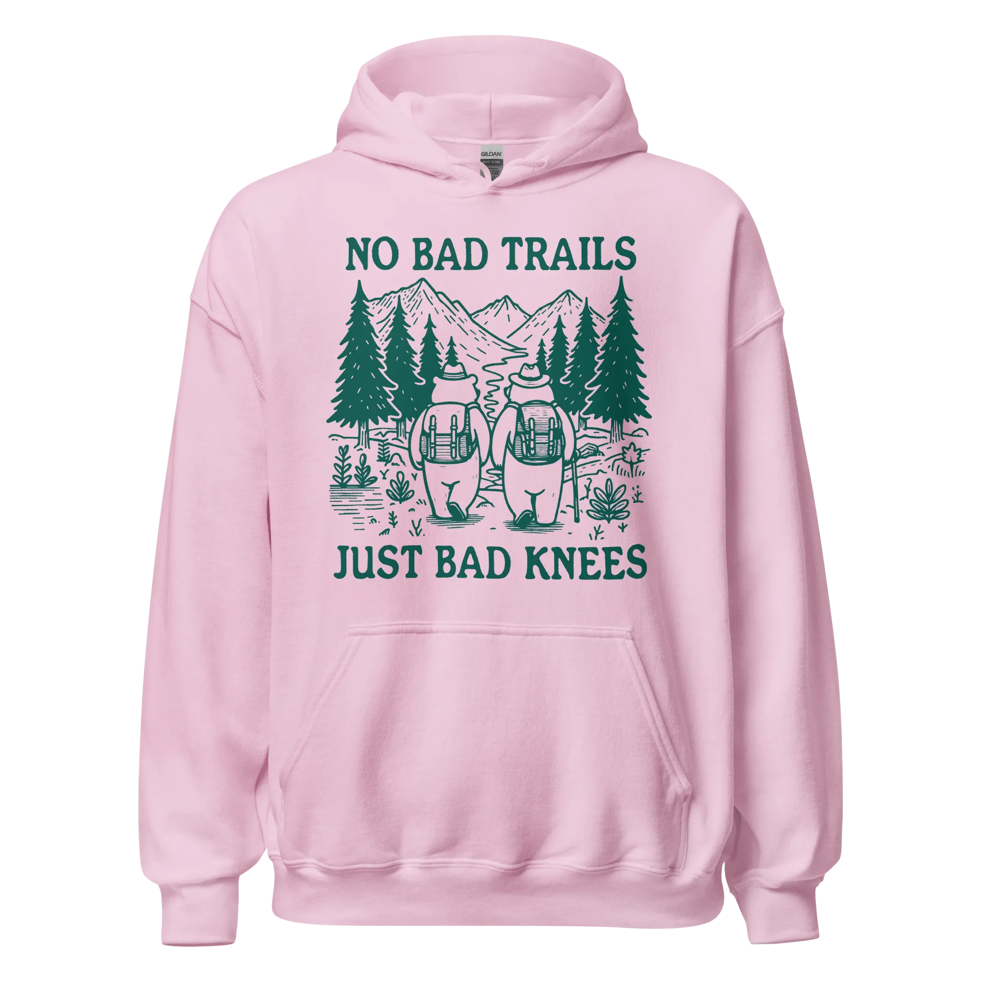 No Bad Trails Just Bad Knees Hiking Hoodie