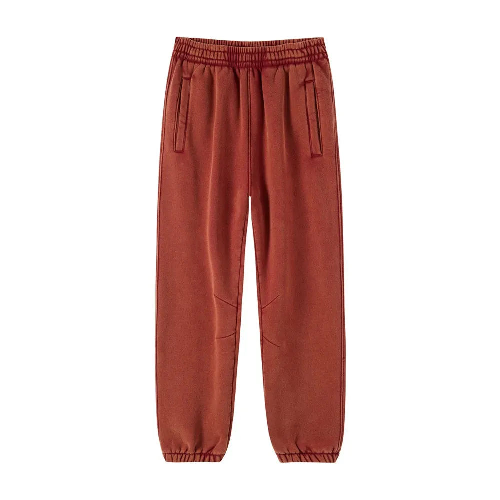 Obsidian Phoenix Luxury 360gsm Batik Washed Fleece Sweatpants - Unisex Loose-Fit Warm Drawstring Joggers
