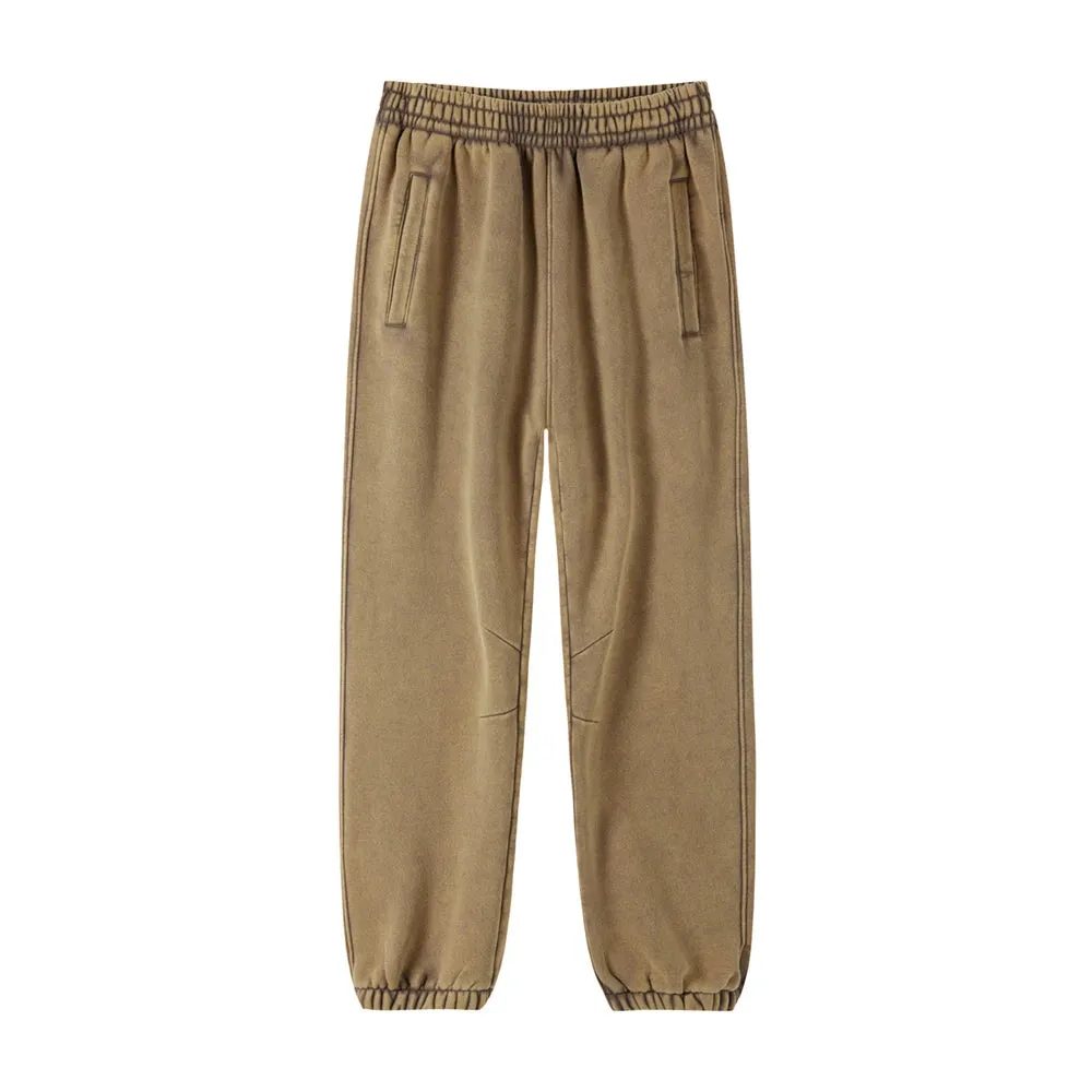 Obsidian Phoenix Luxury 360gsm Batik Washed Fleece Sweatpants - Unisex Loose-Fit Warm Drawstring Joggers