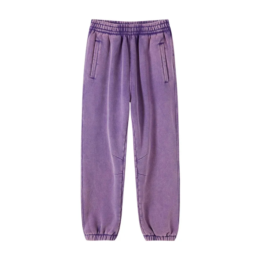 Obsidian Phoenix Luxury 360gsm Batik Washed Fleece Sweatpants - Unisex Loose-Fit Warm Drawstring Joggers