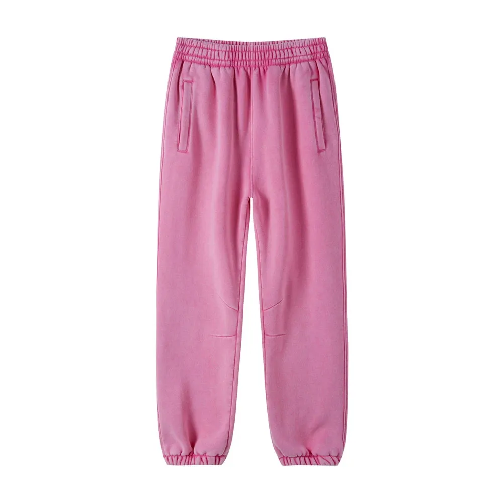 Obsidian Phoenix Luxury 360gsm Batik Washed Fleece Sweatpants - Unisex Loose-Fit Warm Drawstring Joggers