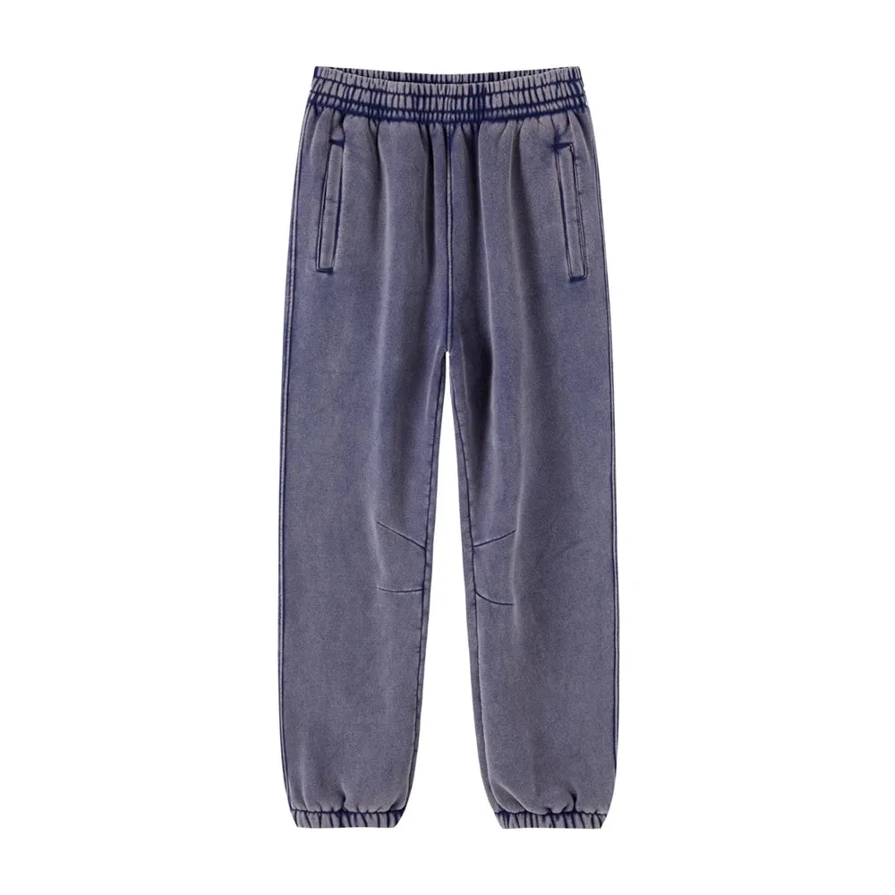Obsidian Phoenix Luxury 360gsm Batik Washed Fleece Sweatpants - Unisex Loose-Fit Warm Drawstring Joggers