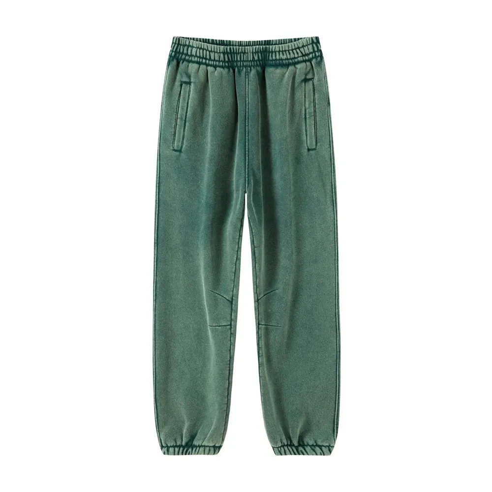 Obsidian Phoenix Luxury 360gsm Batik Washed Fleece Sweatpants - Unisex Loose-Fit Warm Drawstring Joggers