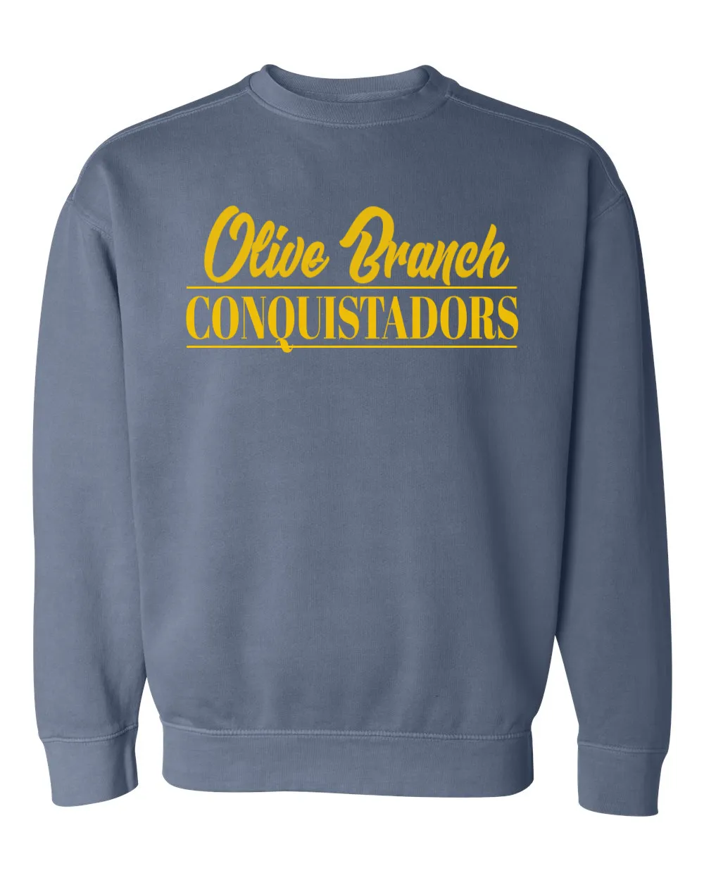 Olive Branch Conquistadors Comfort Colors Sweatshirts (Yellow Print)