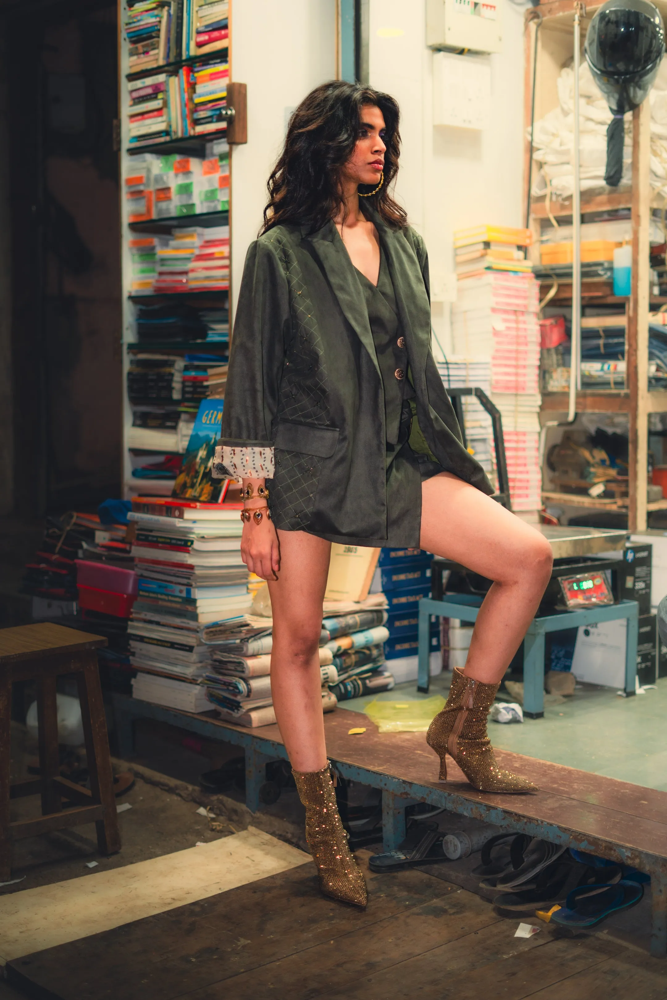 Olive Oversized Statement Blazer