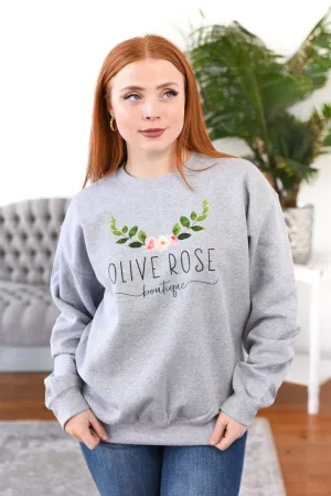 Olive Rose Logo Crewneck Sweatshirt