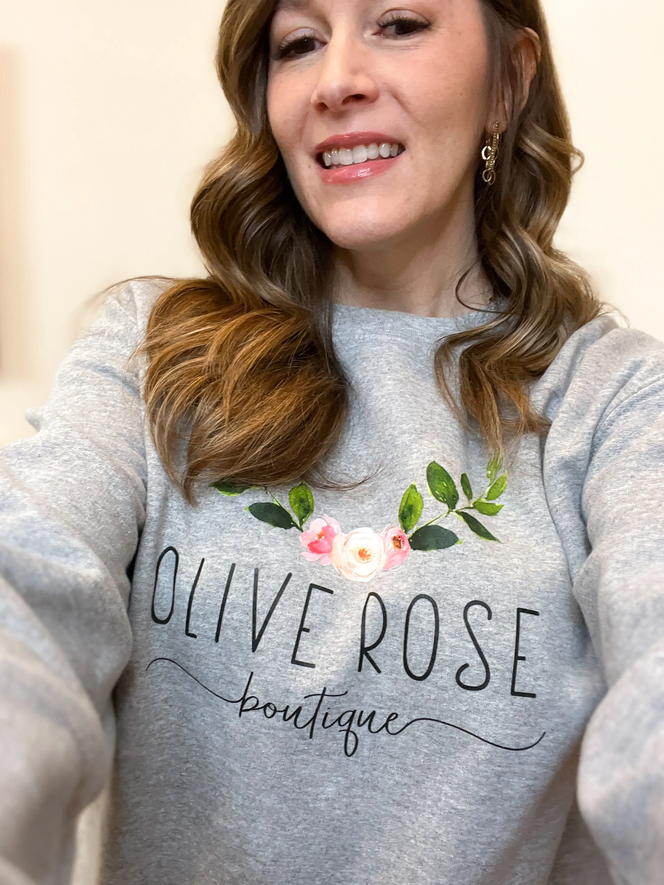 Olive Rose Logo Crewneck Sweatshirt