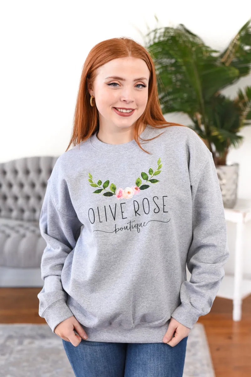 Olive Rose Logo Crewneck Sweatshirt