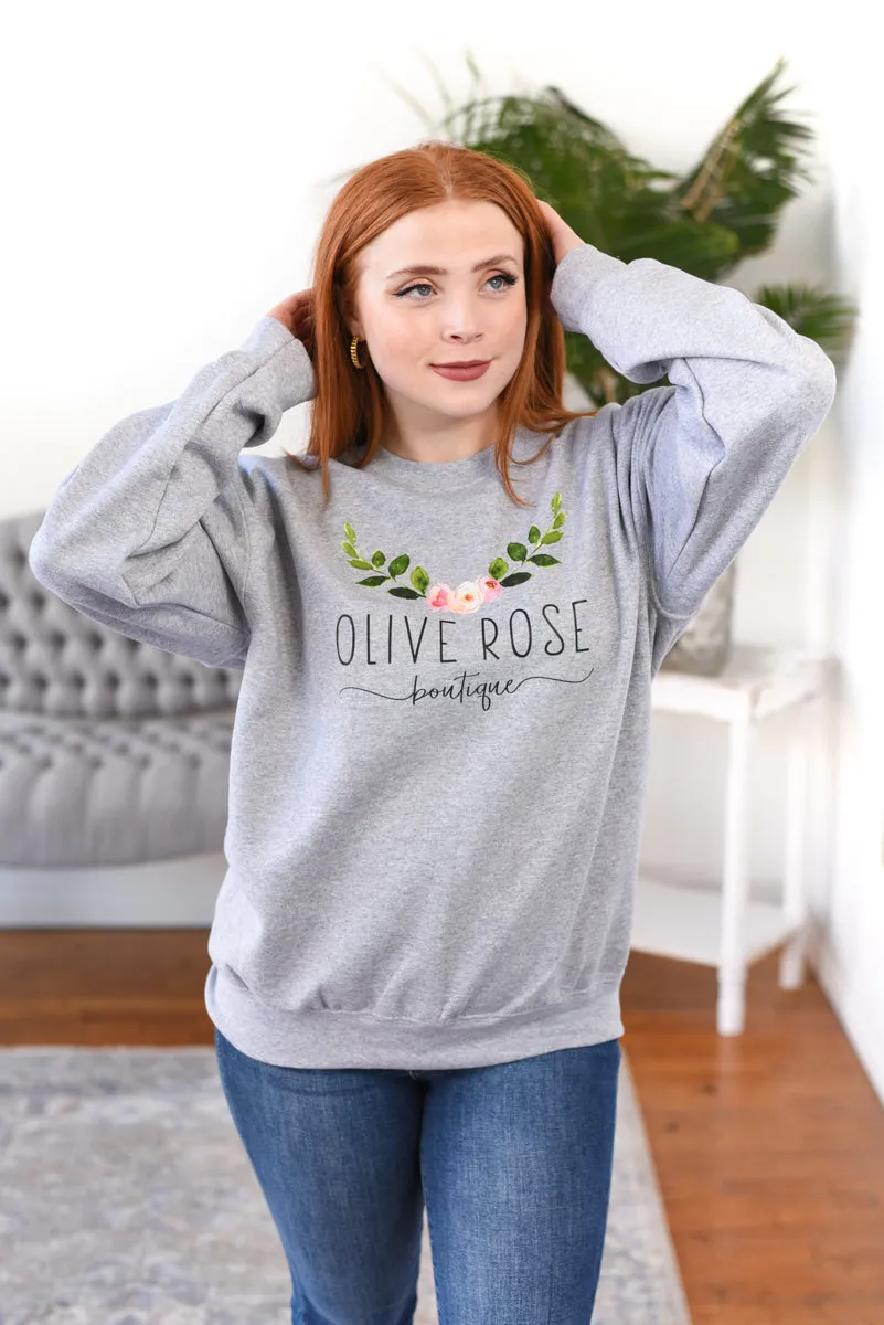 Olive Rose Logo Crewneck Sweatshirt