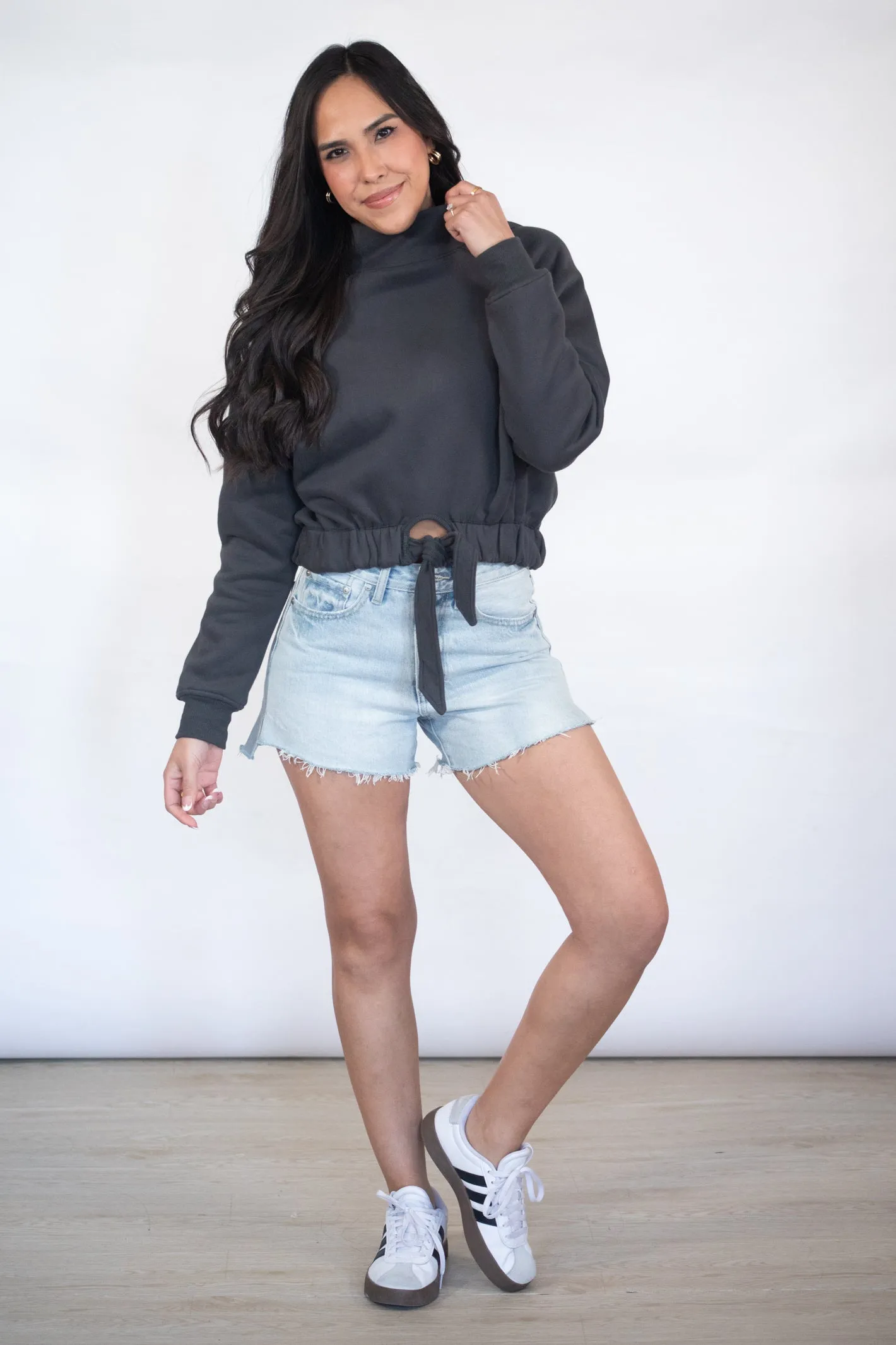 ON THE MOVE MOCK NECK SWEATSHIRT