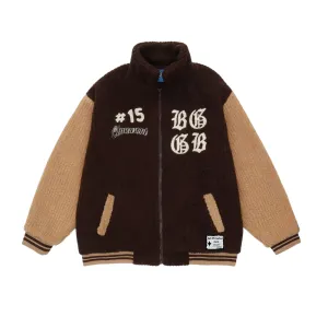 OOC' Vintage Patchwork Sherpa Baseball Coat