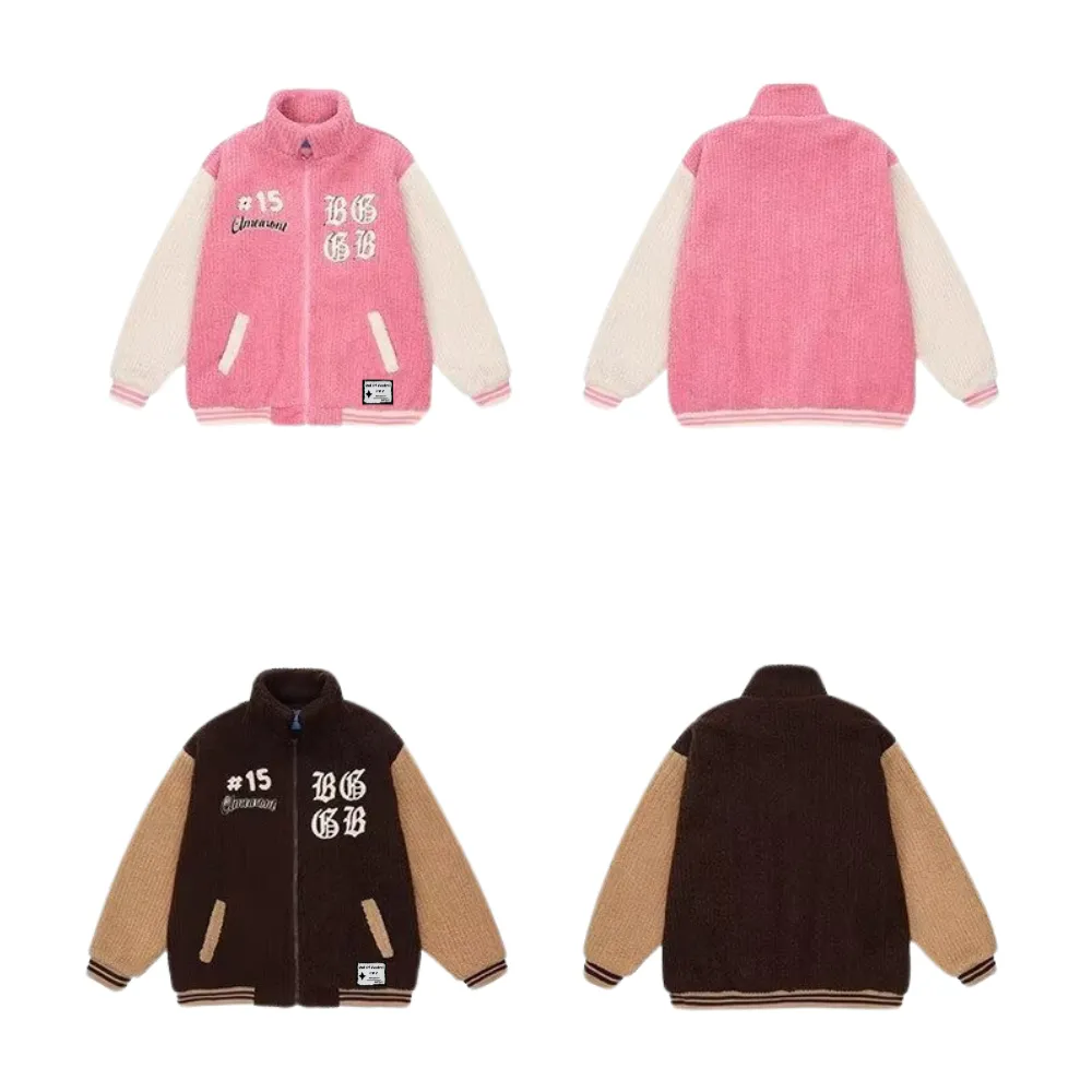 OOC' Vintage Patchwork Sherpa Baseball Coat