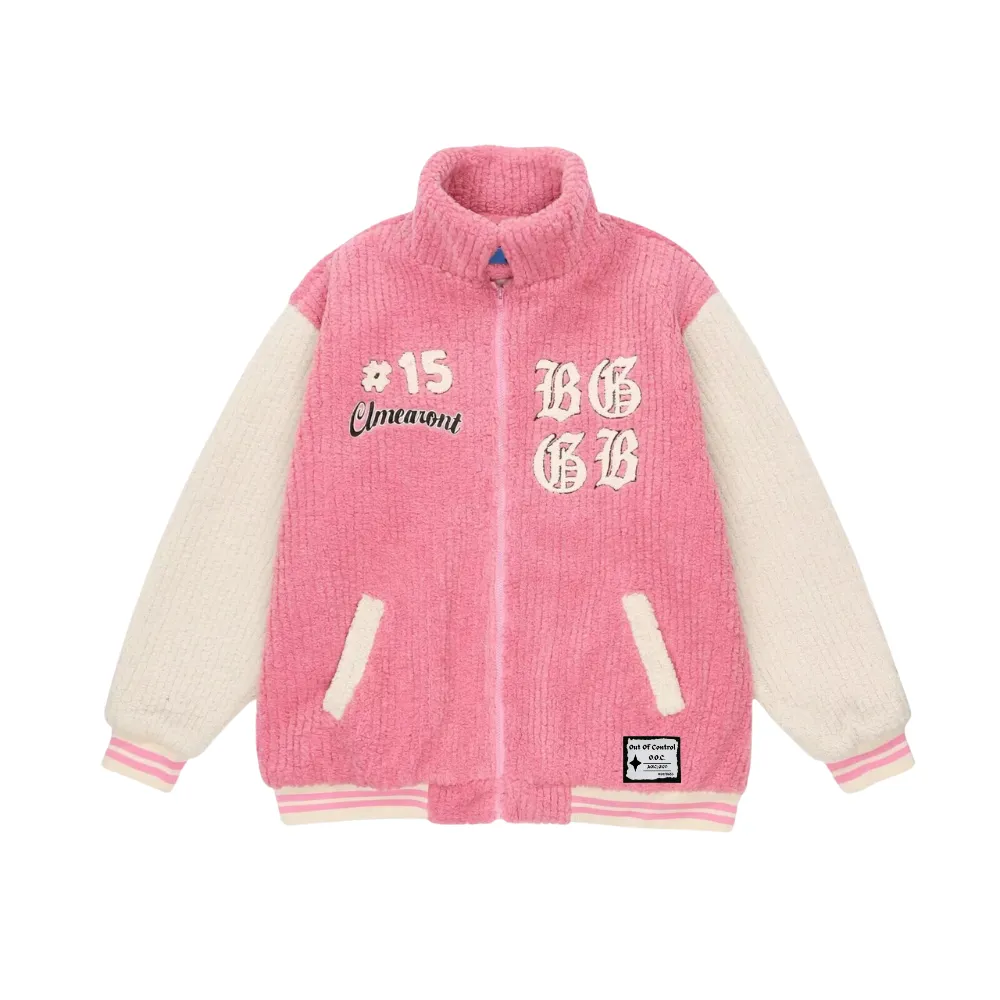 OOC' Vintage Patchwork Sherpa Baseball Coat