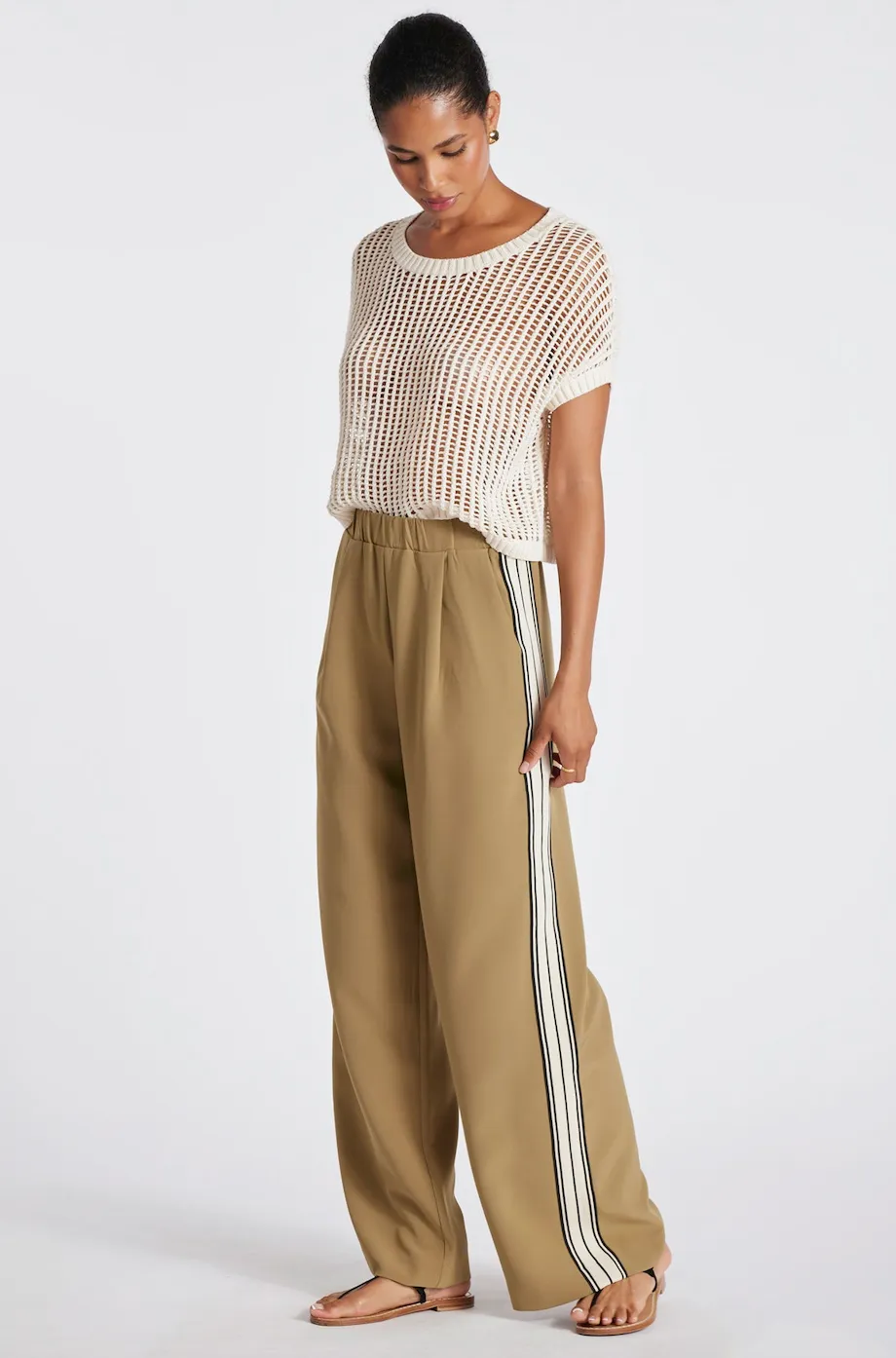 Open Weave Pullover-Ivory
