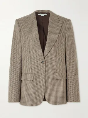 Oversized houndstooth wool blazer
