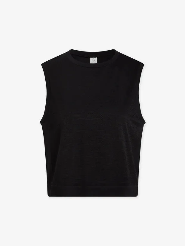 Page Seamless Crop Tank - Black