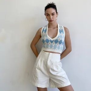 Pamela Argyle Sweater Halter Top