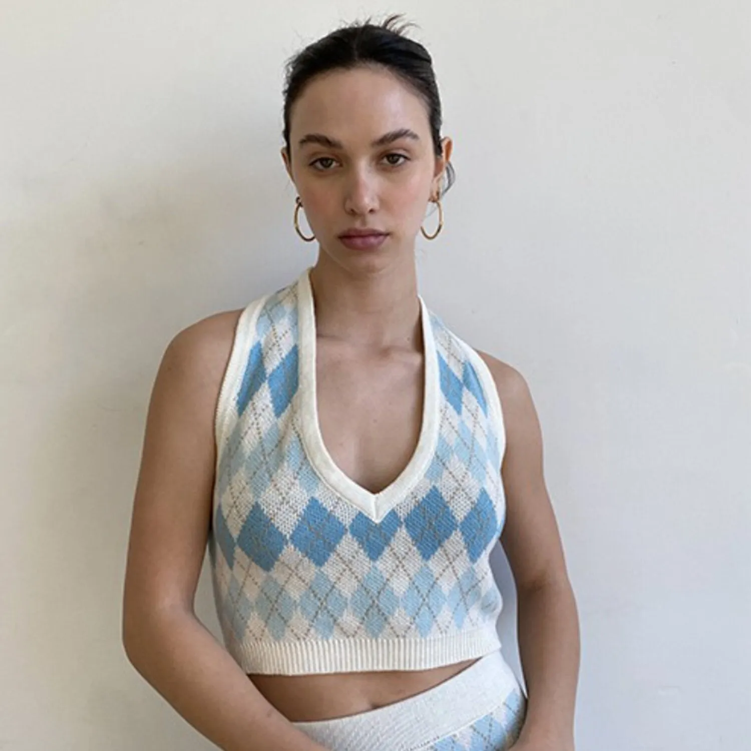 Pamela Argyle Sweater Halter Top