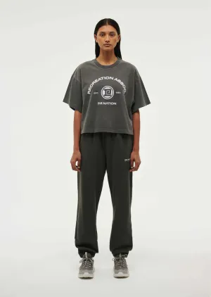 P.E NATION - Throwback Boxy SS Tee - Washed Gunmetal