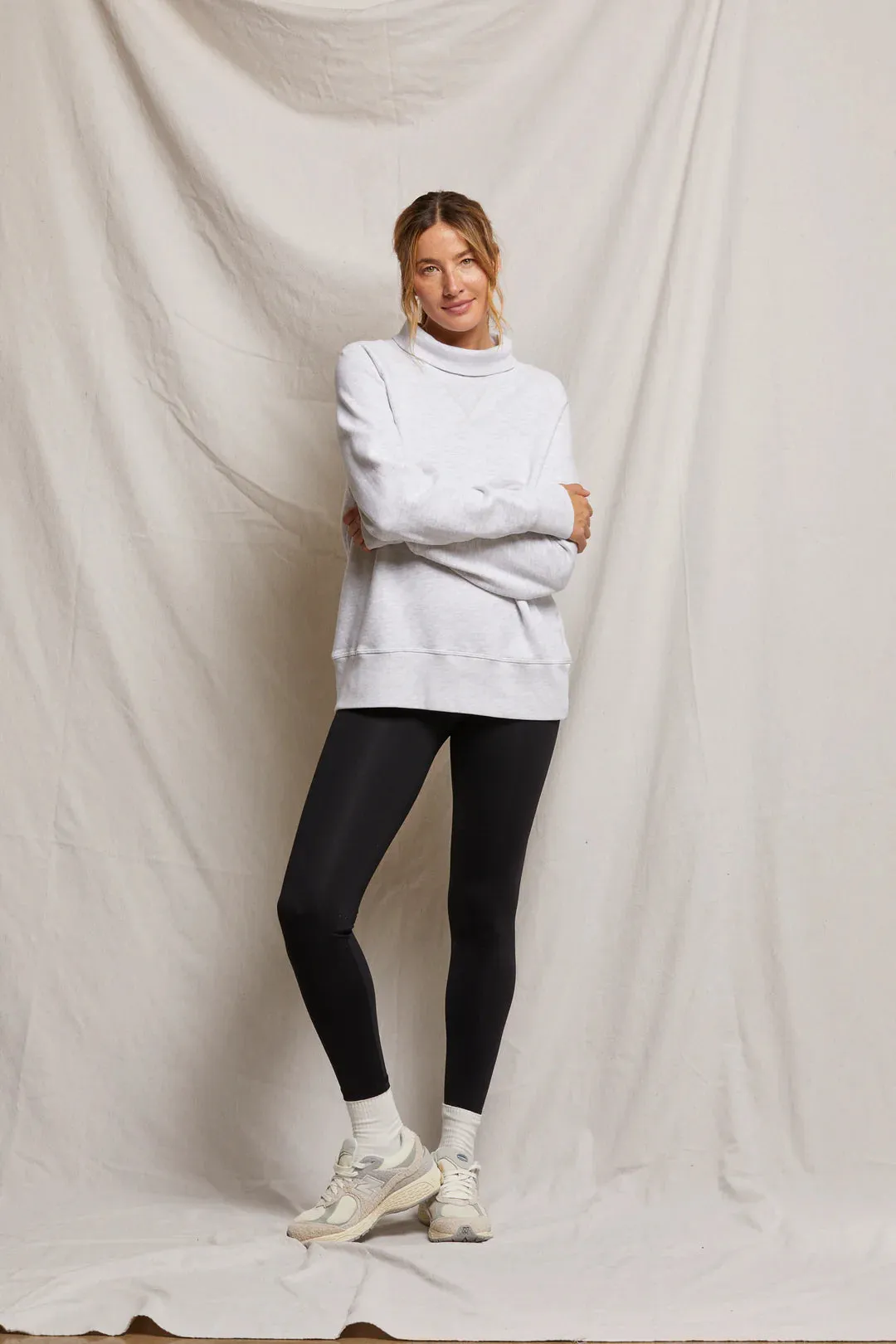 Perfect White Tee - Faris Oversized Turtleneck - Ash