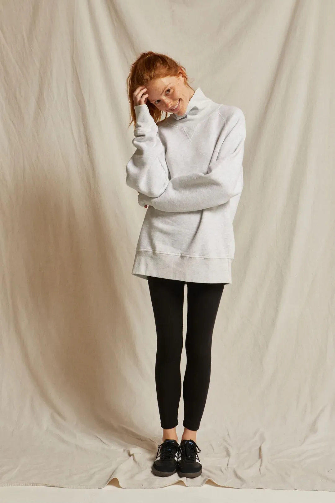 Perfect White Tee - Faris Oversized Turtleneck - Ash