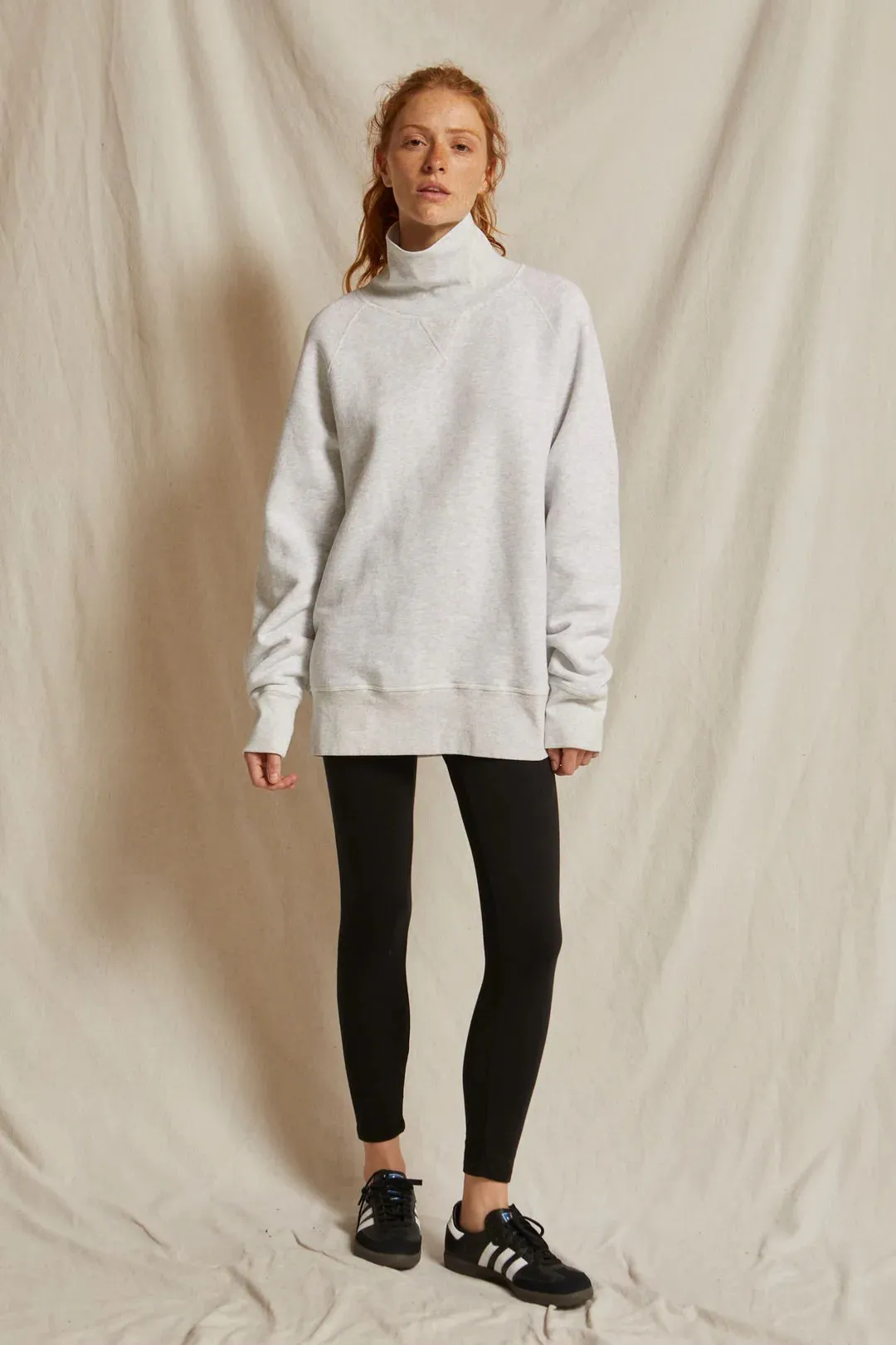 Perfect White Tee - Faris Oversized Turtleneck - Ash