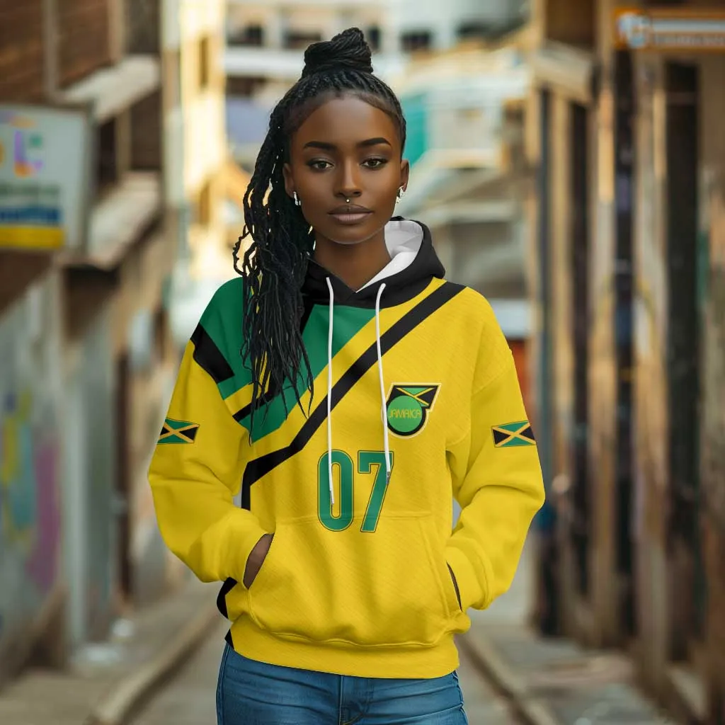 Personalised Jamaica Football Hoodie Reggae Boyz Retro WC 1998 Inspired LT7