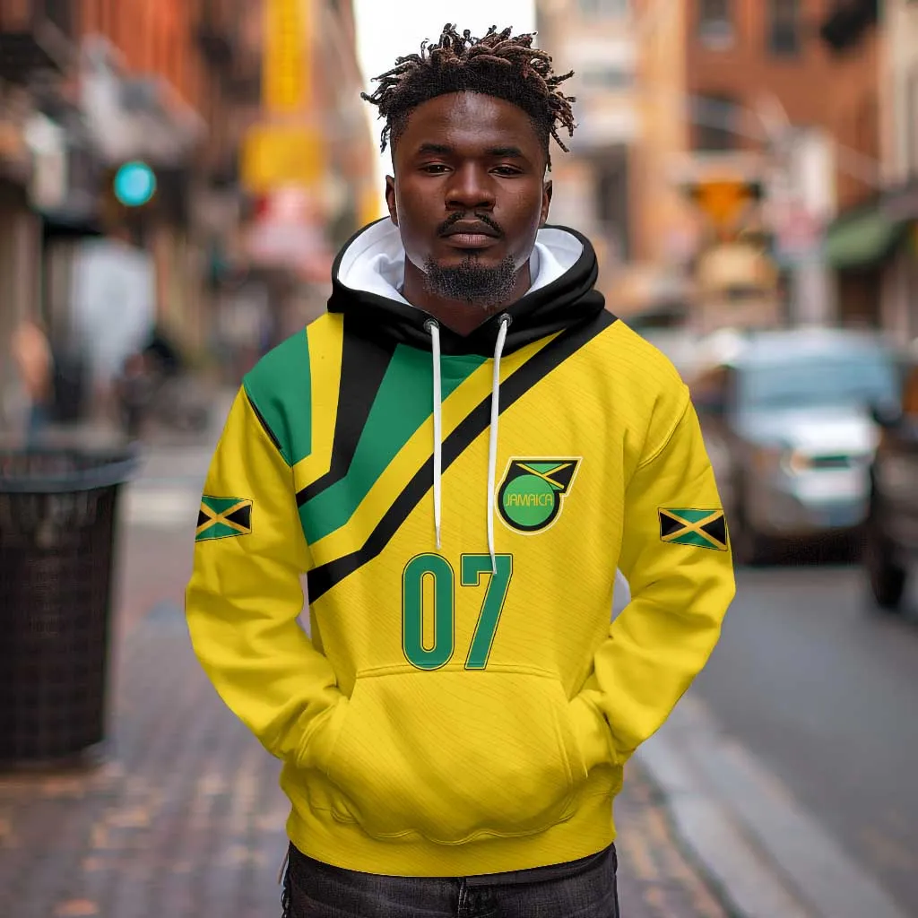Personalised Jamaica Football Hoodie Reggae Boyz Retro WC 1998 Inspired LT7