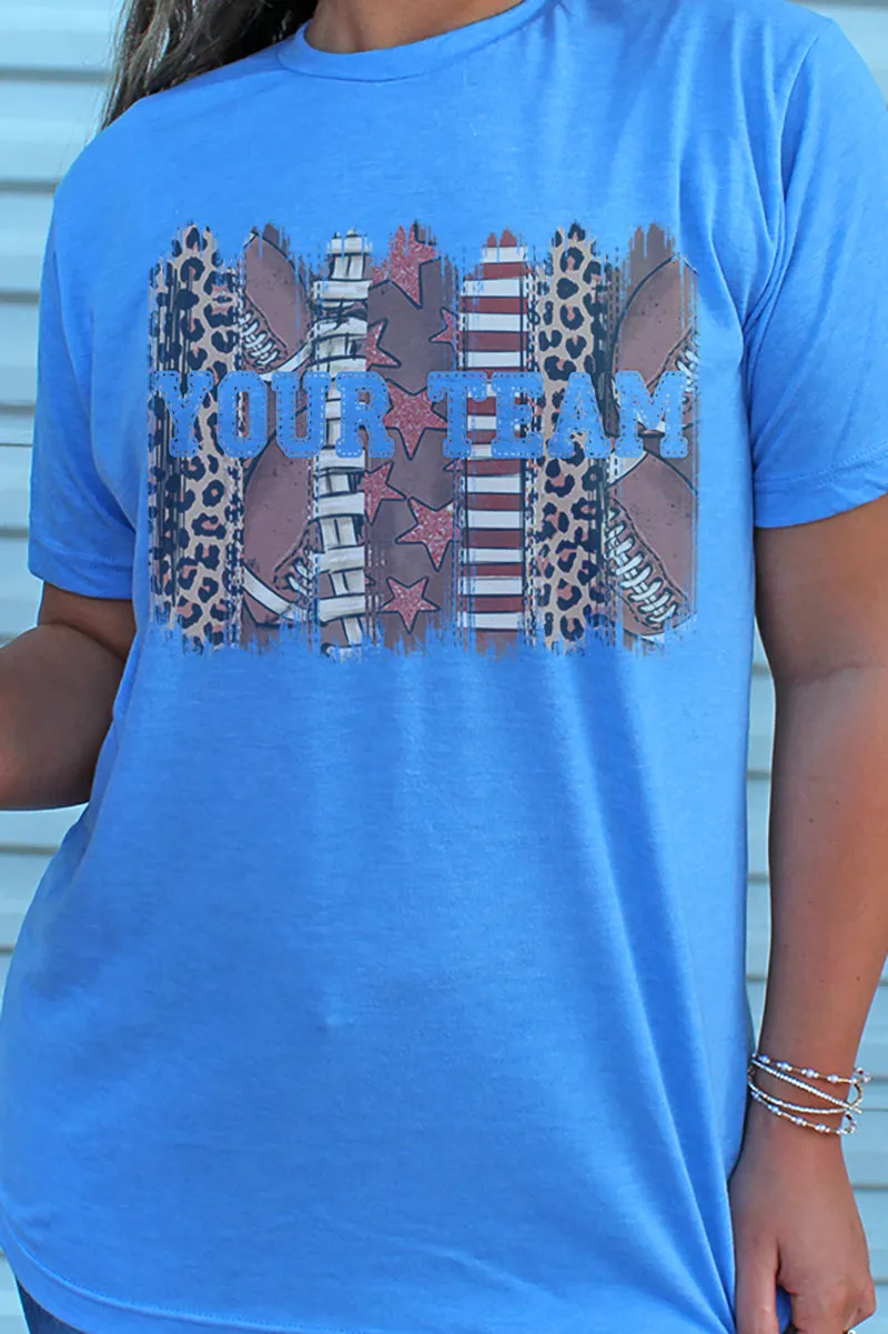 Personalized Football Brush Stroke Unisex Poly-Rich Blend Tee